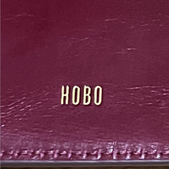 NWT - HOBO Ring Credit Card Wristlet Leather Saddleberry - Burgundy Dark Red - Picture 6 of 9